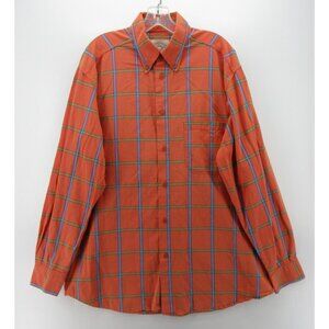 VINTAGE Armani Jeans Shirt XL Button Down Windowpane Check Italy Logo